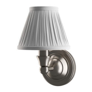 Burlington LED Bathroom Round Wall Light & White Fine Pleated Shade